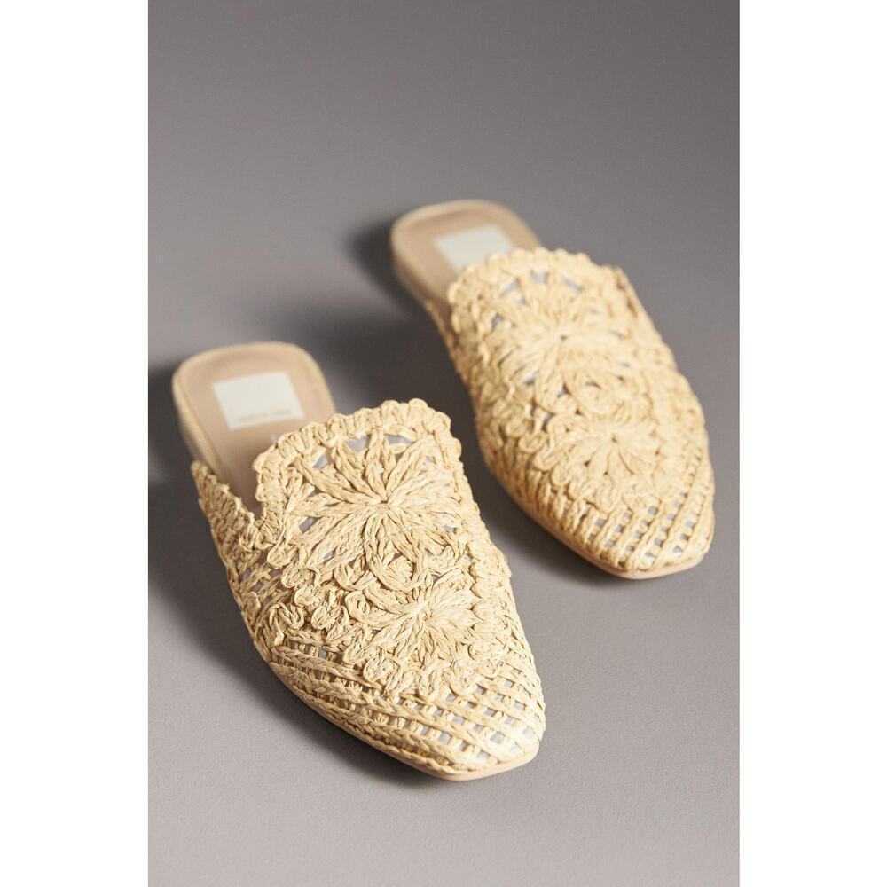 Dolce Vita Women's Light Natural Diya Macrame Diya Flat Mules Size 13